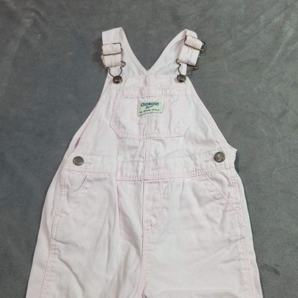 OshKosh Bgosh Kids‎ Pink Cotton Denim Bib Overalls 18M OSH89379-SSI